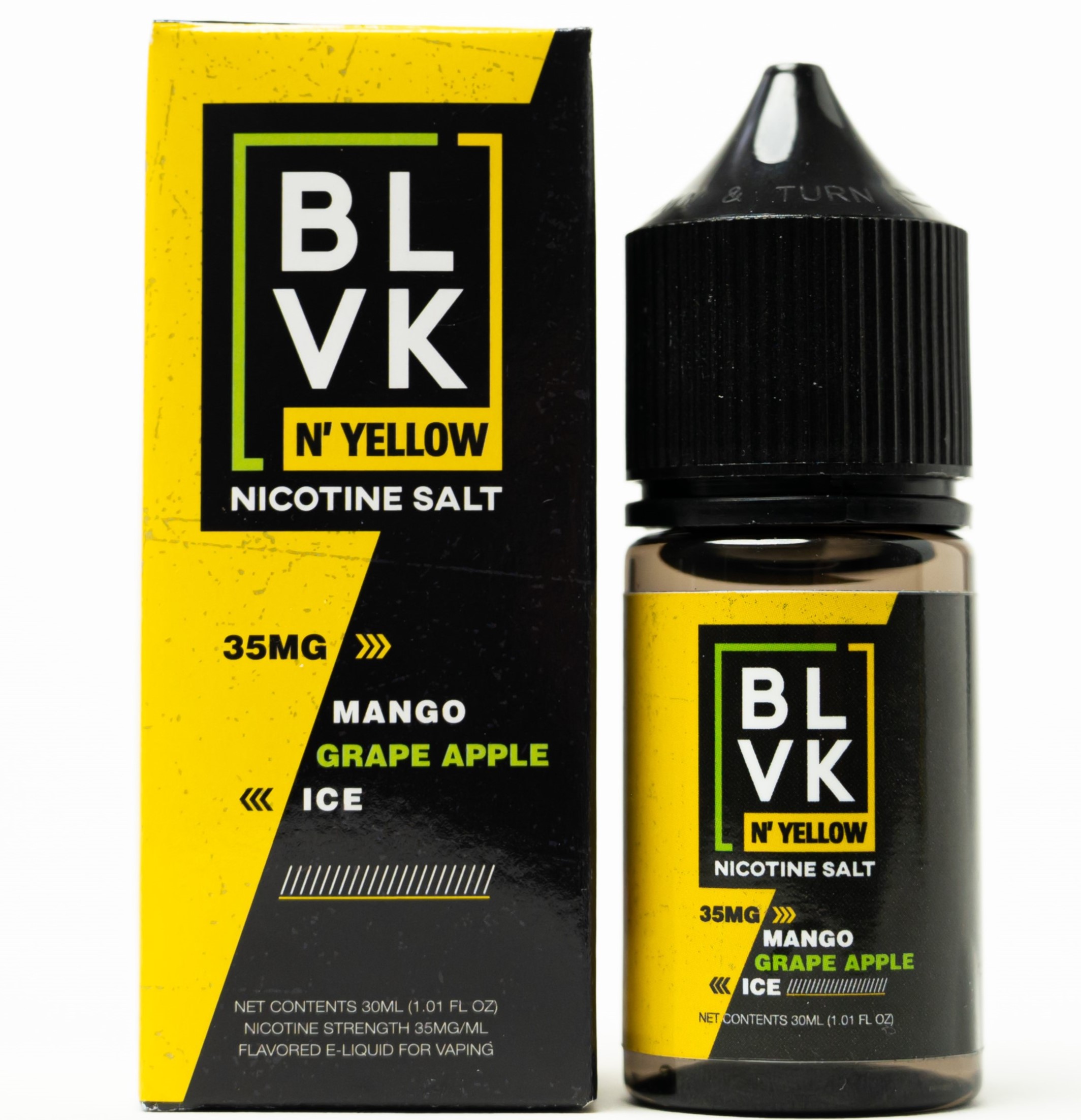 BLVK SALT N'YELLOW MANGO GRAPE APPLE ICE 30ML 35MG